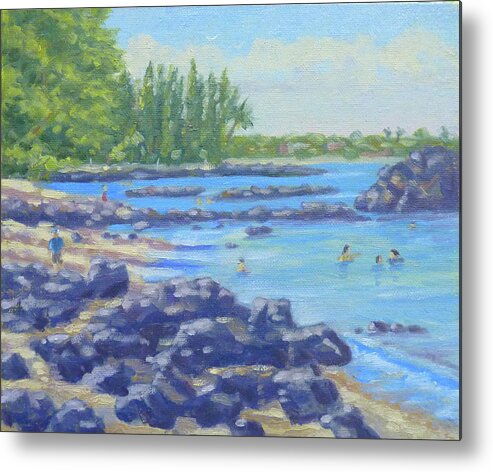 Landscape Metal Print featuring the painting Beach 69 South by Stan Chraminski