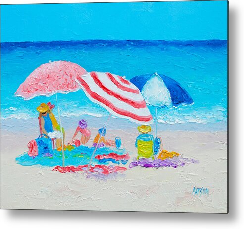 Beach Metal Print featuring the painting Beach Painting - Summer beach vacation by Jan Matson