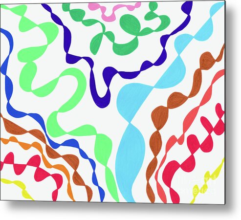 Abstract Metal Print featuring the drawing Beat by Lara Morrison