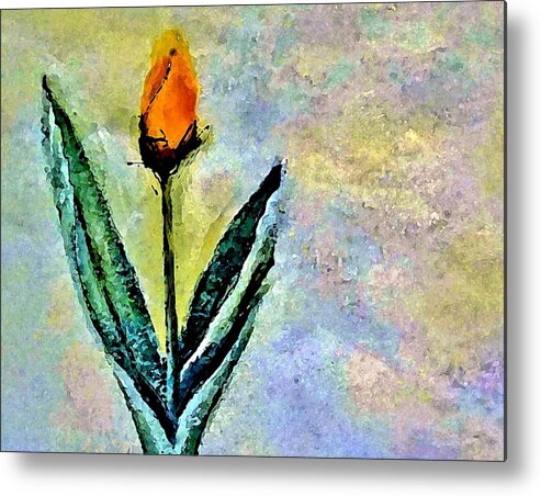 Tulip Metal Print featuring the painting Being Single by Lisa Kaiser