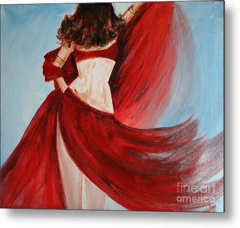 Belly Dancers Metal Print featuring the painting Belly Dancer by Julie Lueders 