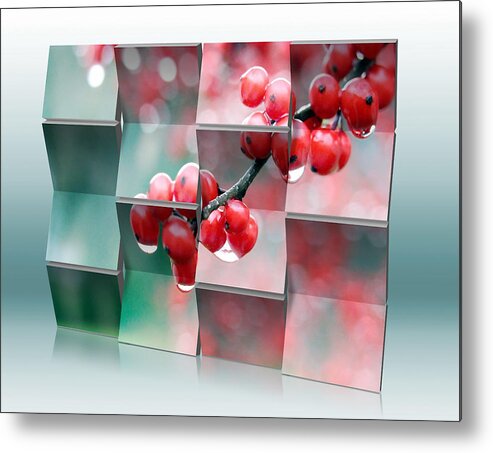 Berry Metal Print featuring the mixed media Berry Rain by Marvin Blaine