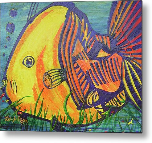 Lee Metal Print featuring the painting Big Fish In A Small Pond by Lee Nixon