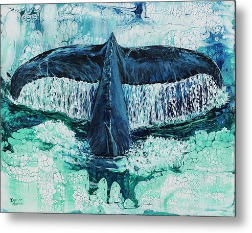 Whale Metal Print featuring the painting Big Splash On Maui by Darice Machel McGuire