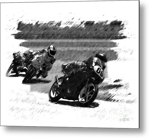 Motorcycles Metal Print featuring the photograph Biker Race by Tom Griffithe