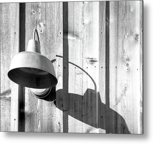 Barn Metal Print featuring the photograph Black and White Barn Fixture 2 by Steven Jones