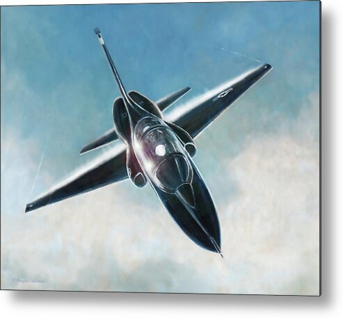 Air Force Metal Print featuring the painting Black T-38 by Douglas Castleman