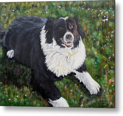 Dog Metal Print featuring the painting Blackie by Marilyn McNish