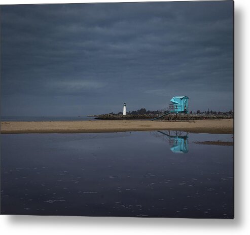 Seascape Metal Print featuring the photograph Blue and Grey by Lora Lee Chapman