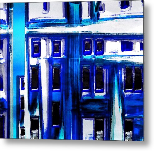 blue Buildings Metal Print featuring the painting Blue Buildings by Mark Taylor