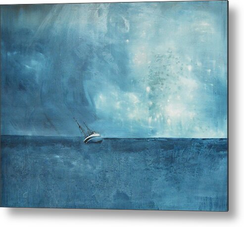 Seascape Metal Print featuring the painting Blue by Krista Bros