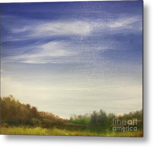 Landscape Metal Print featuring the painting Blue Sky by Sheila Mashaw