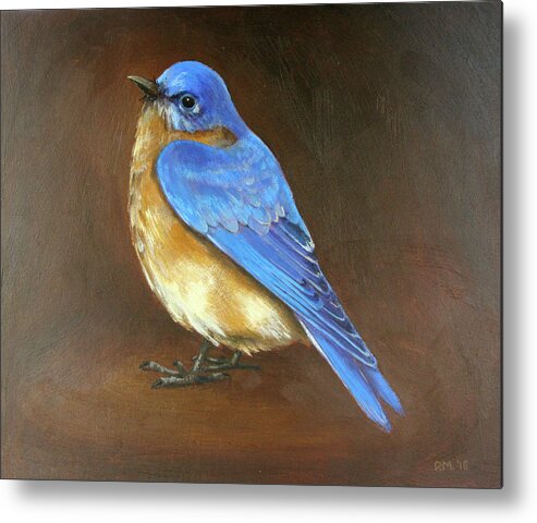 Blue Metal Print featuring the painting Bluebird by Don Morgan