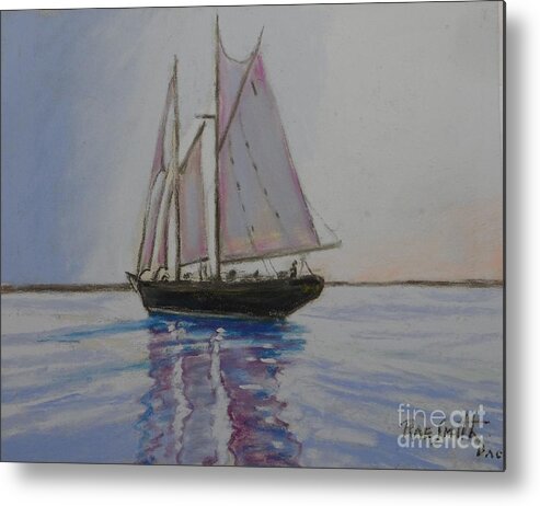 Bluenose Metal Print featuring the pastel Bluenose by Rae Smith