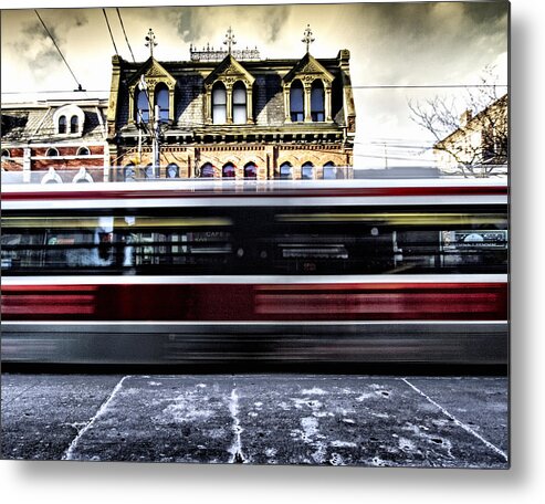 Street Car (red-rocket) Metal Print featuring the photograph Blur..red..rocket by Russell Styles