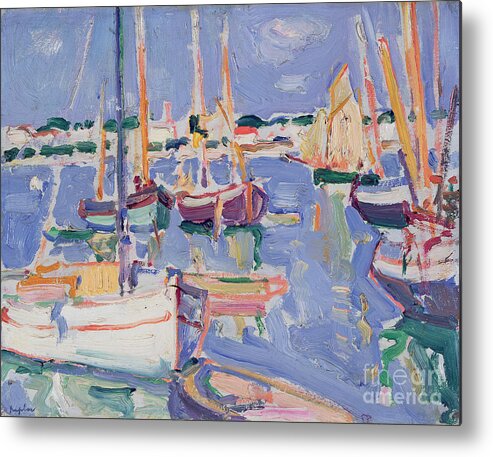 Marina Metal Print featuring the painting Boats at Royan by Samuel John Peploe