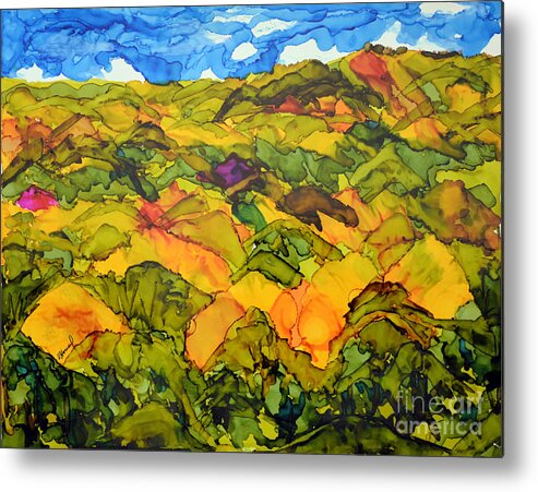 Chocolate Hills Metal Print featuring the painting Bohol Philippines by Vicki Housel