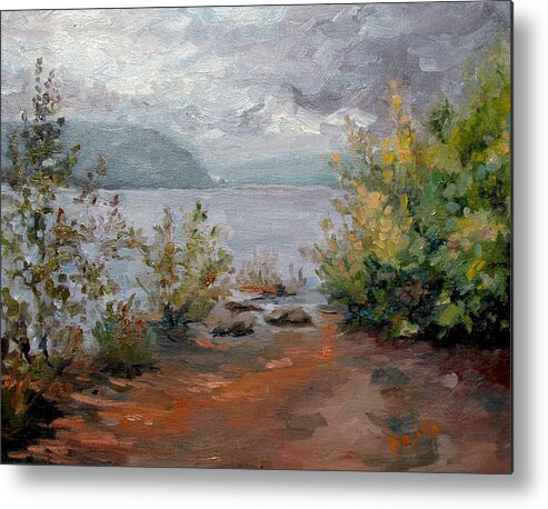 Susquehanna River Metal Print featuring the painting Break in the Storms by Kathy Busillo