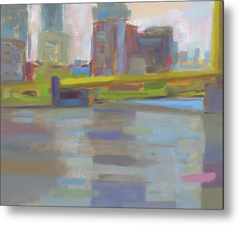 City Metal Print featuring the painting Bridge by Chris N Rohrbach