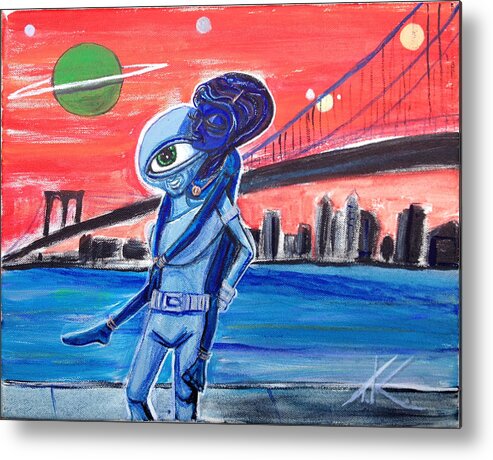 Play Date Metal Print featuring the painting Brooklyn Play Date by Similar Alien