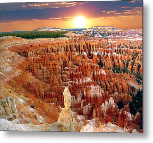Bryce Canyon Metal Print featuring the photograph Bryce Canyon's Inspiration Point by Mitchell R Grosky