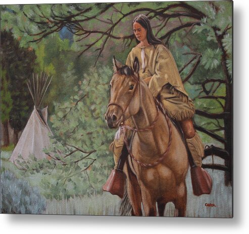 Buckskin Metal Print featuring the painting Buckskins by Todd Cooper