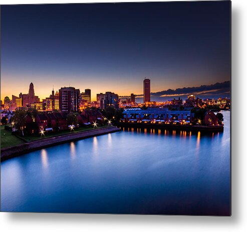 Buffalo Cityscape Metal Print featuring the photograph Buffalo Skyline Twilight by Chris Bordeleau