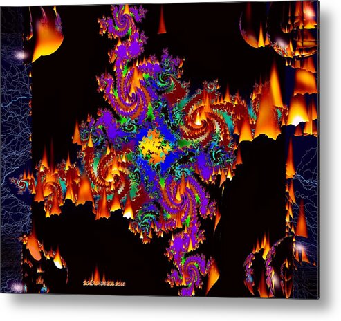 Colorful Metal Print featuring the digital art Burning Curiosity by Bobby Hammerstone