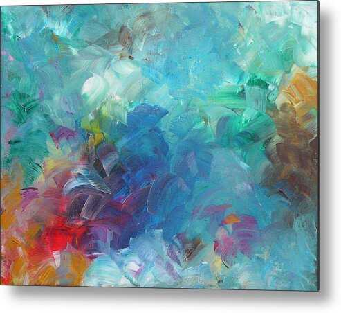 Abstract Metal Print featuring the painting Busy Day by Peggy King
