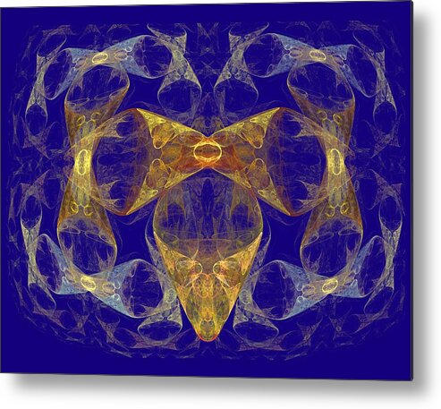 Abstract Bows Metal Print featuring the digital art Buttons and Bows by Rein Nomm