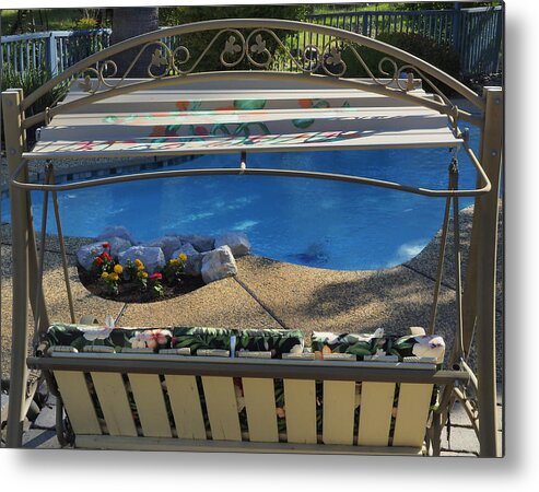 Landscape Metal Print featuring the photograph By the Pool by Richard Thomas