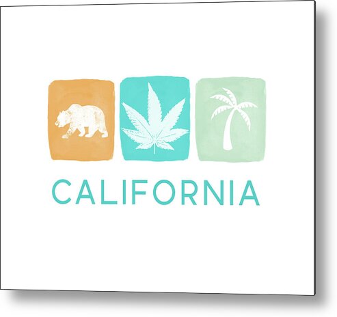 California Metal Print featuring the mixed media California Cannabis- Art by Linda Woods by Linda Woods