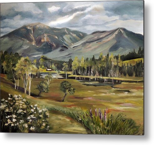 Cannon Mountain Metal Print featuring the painting Cannon Mountain from Sugar Hill New Hampshire by Nancy Griswold
