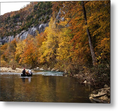 Fall Color Metal Print featuring the photograph Canoeing the Buffalo River at Steel Creek by Michael Dougherty