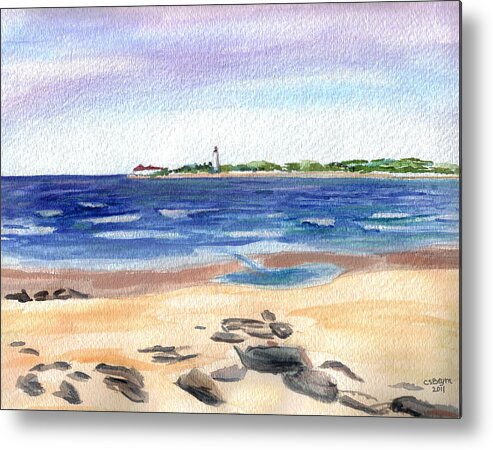 Cape May Metal Print featuring the painting Cape May Beach by Clara Sue Beym