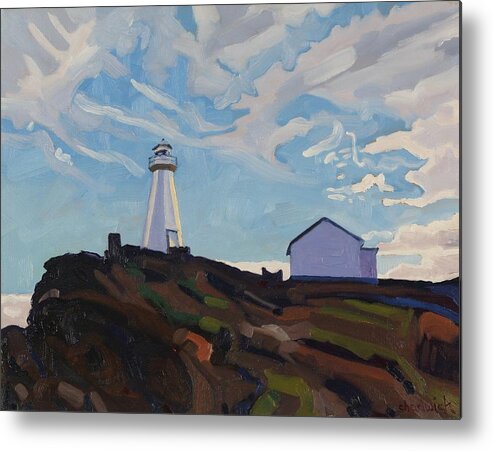 888 Metal Print featuring the painting Cape Spear Light by Phil Chadwick