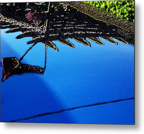 Cars Metal Print featuring the photograph Car reflection as art by Karl Rose