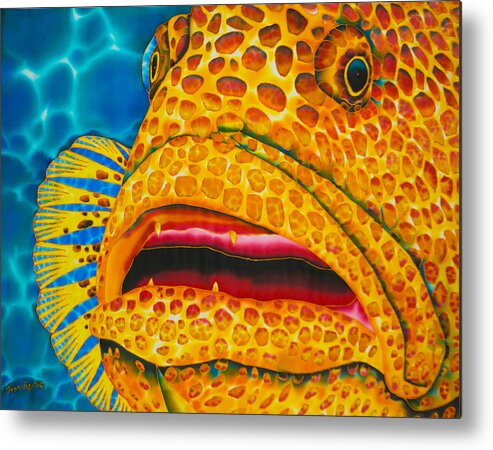 Tiger Grouper Metal Print featuring the painting Caribbean Tiger Grouper by Daniel Jean-Baptiste