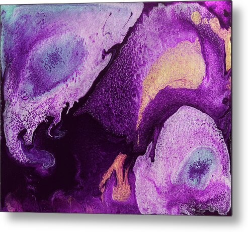 Purple Metal Print featuring the painting Cellular by Jennifer Walsh