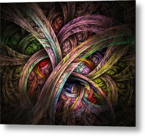 Abstract Metal Print featuring the digital art Chasing Colors - Fractal Art by Nirvana Blues