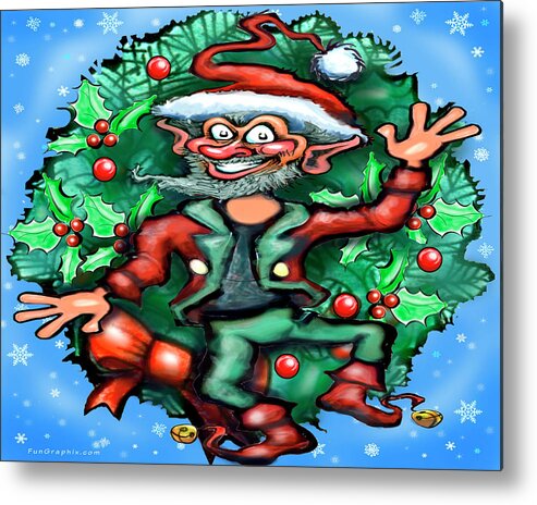 Christmas Metal Print featuring the digital art Christmas Elf by Kevin Middleton