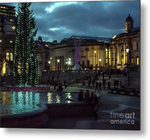 Merry Christmas Metal Print featuring the photograph Christmas In Trafalgar Square, London 2 by Perry Rodriguez