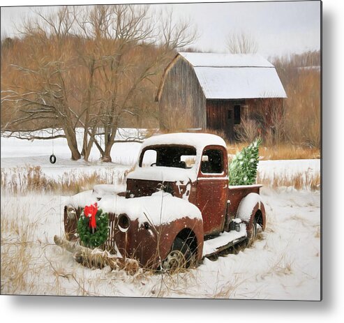 Rural Metal Print featuring the photograph Christmas Lawn Ornament by Lori Deiter