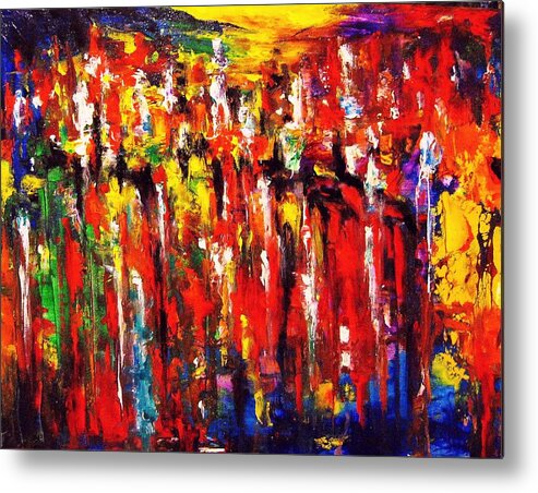 Energy Art Metal Print featuring the painting CITY. Series ColorScapes. by Helen Kagan