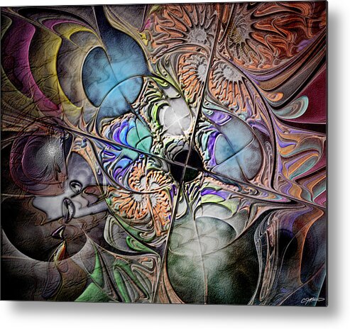 Abstract Metal Print featuring the digital art Clash of the Earthly Elements by Casey Kotas