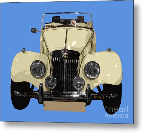 Digital Art Metal Print featuring the digital art Classic motor c art by Francesca Mackenney