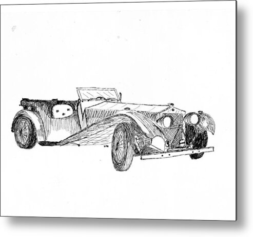 Sportscar Metal Print featuring the drawing Classic Sport by Lin Grosvenor