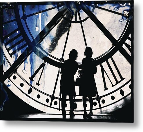 Nobody Ever Listened To Me Is Another Unique Piece From British Digital Artist Metal Print featuring the painting Clock Watching by Mark Taylor