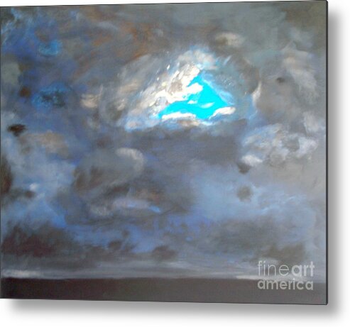 Cloud Metal Print featuring the painting Cloudhole by Pilbri Britta Neumaerker