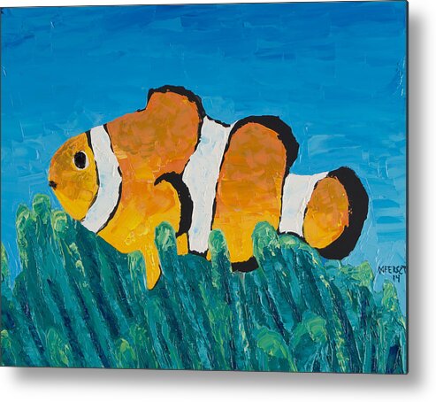 Fish Metal Print featuring the painting Clownfish by Nick Ferszt